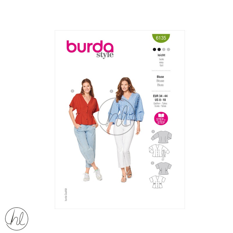 BURDA PATTERN  6135 GREEN US 8-18