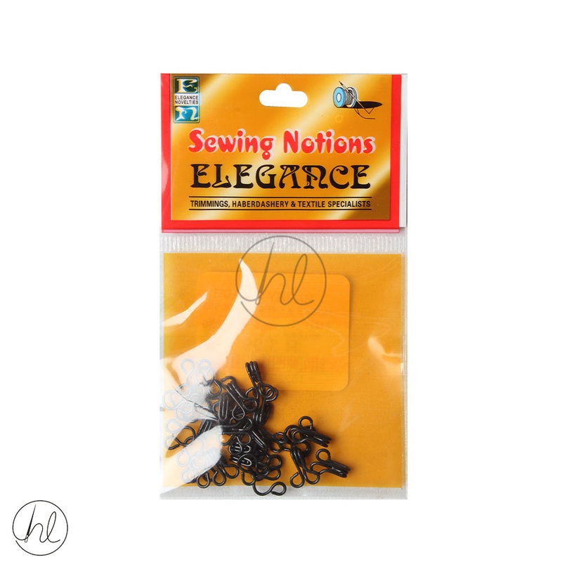 ELEGANCE HOOKS AND EYES 048-030 BLACK SIZE 2