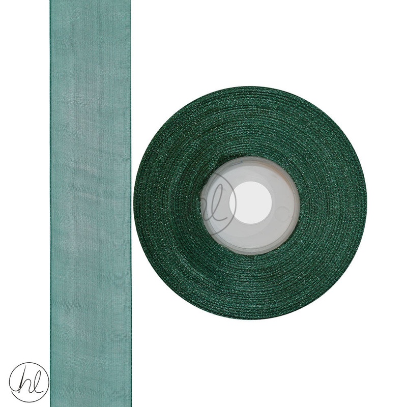 RIBBON ORGANZA BOTTLE GREEN 38MM 20M PER ROLL