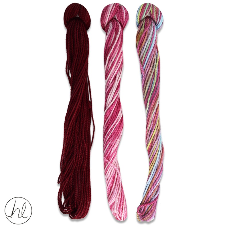100% COTTON PERLE THREAD 3X9M 45-WINEGLOW PER SET