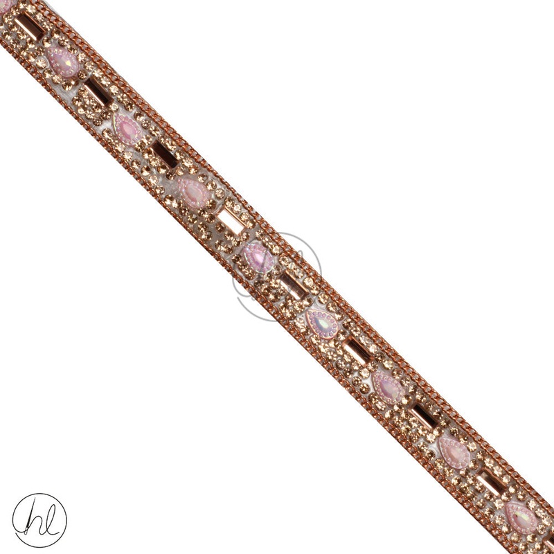 BRAID IRON ON ROSE GOLD 15MM J-071 PER M