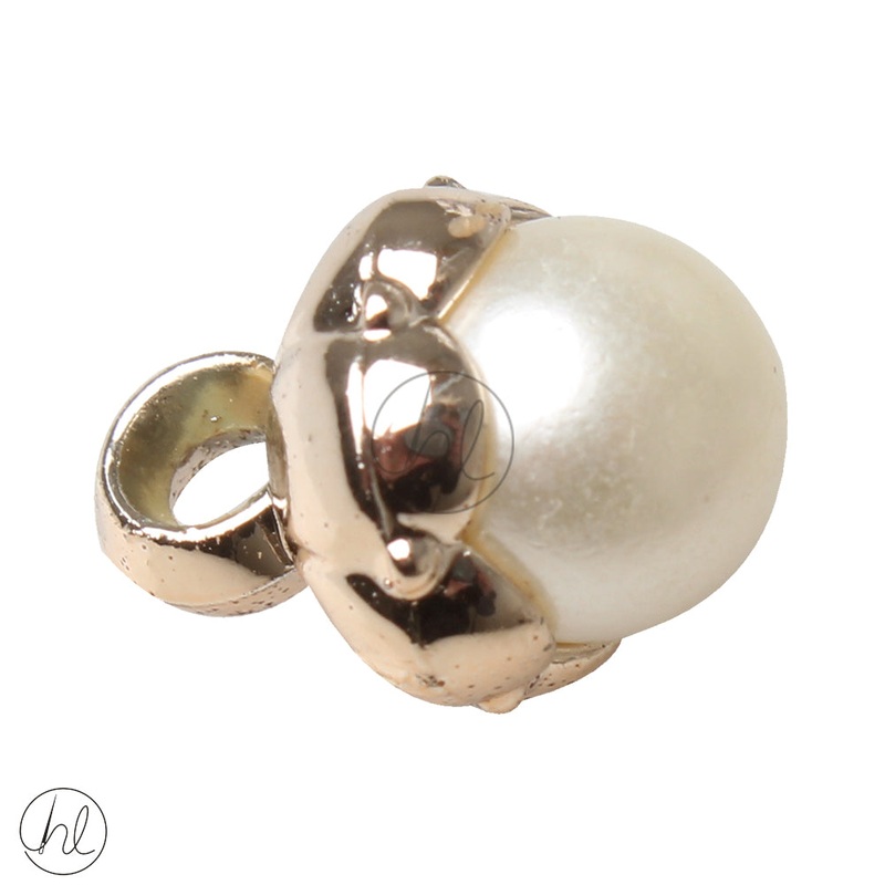 BUTTONS PEARL MEDIUM GOLD WHITE (669) (15MM)