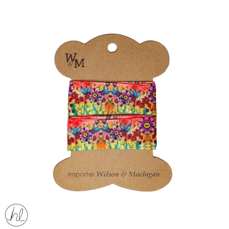 RIBBON FLOWERS PURPLE/RED CB3399 2M PER PACK