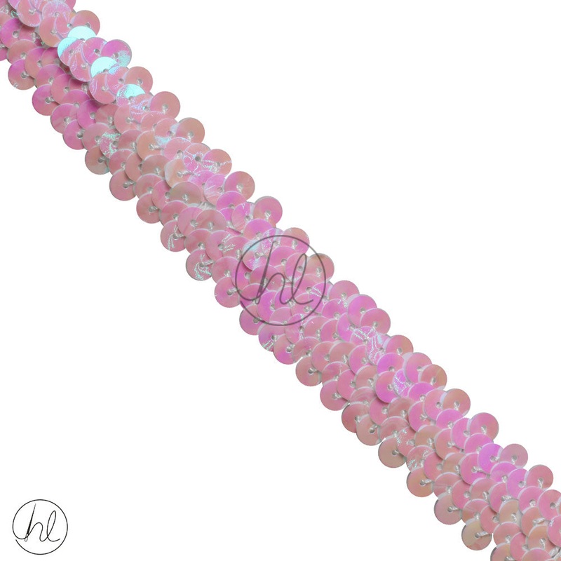 STRETCH SEQUINS 2 LINE WHITE PER/M