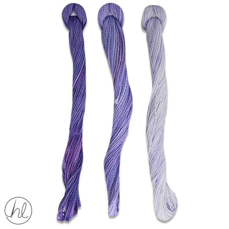 100% COTTON PERLE THREAD 3X9M 14-VIOLA PER SET