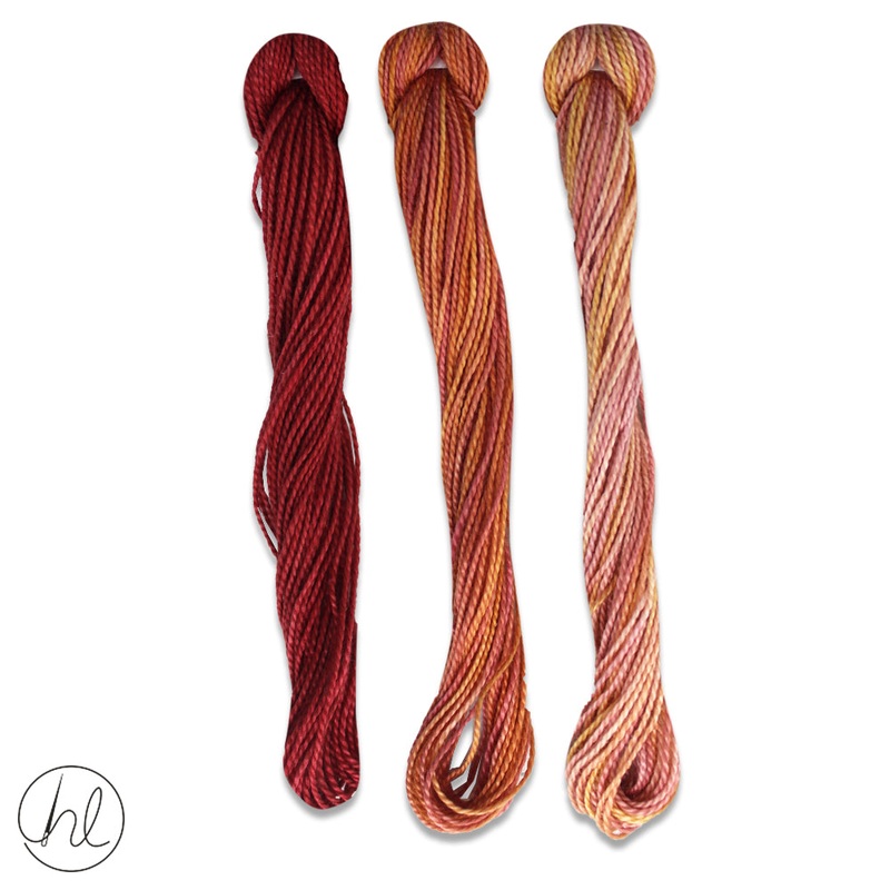 100% COTTON PERLE THREAD 3X9M 75-PAPAVER PER SET