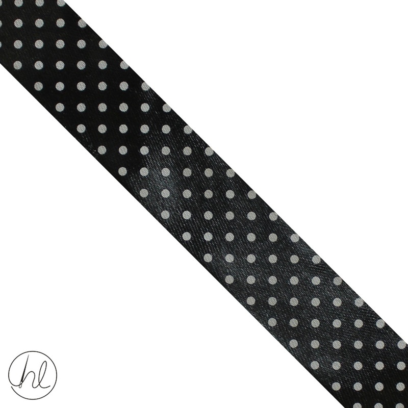 25MM SATIN POLKA DOT RIBBON COL-01 RIB-PD-25 P/METRE