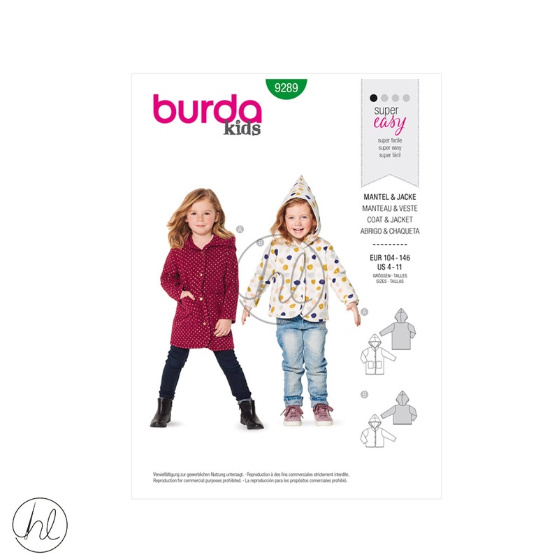 BURDA PATTERN  9289 GREEN 4-11