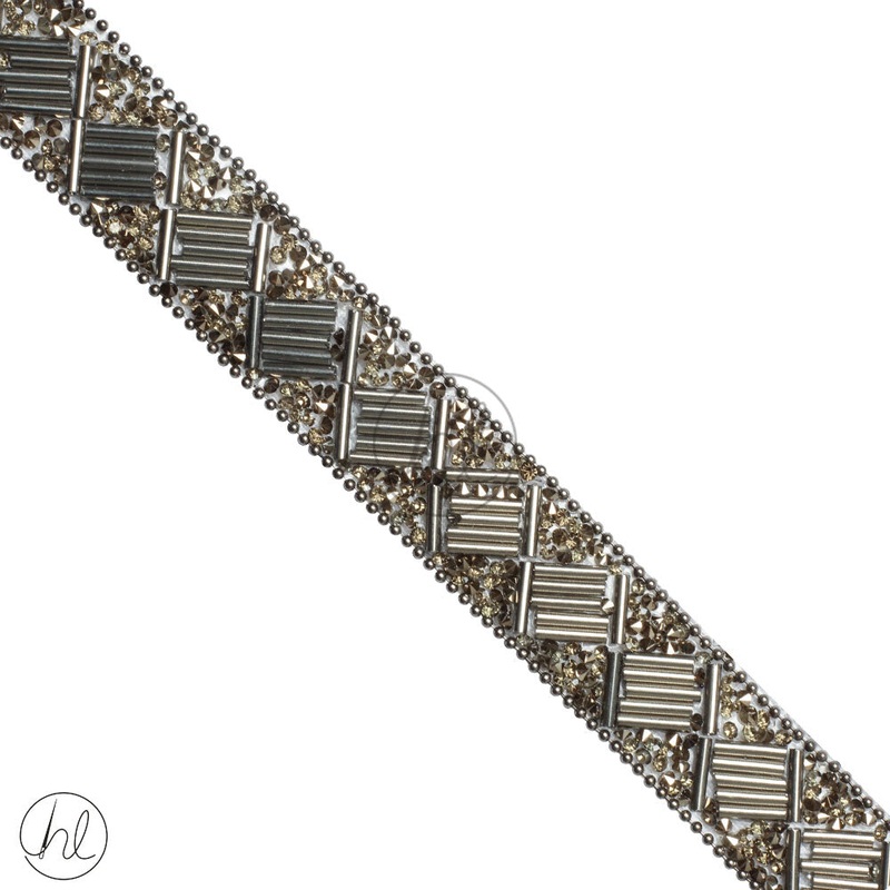 IRON ON BRAID CHARCOAL 20MM PER M