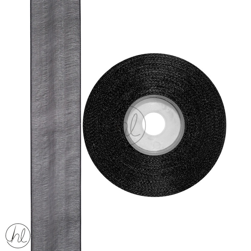 RIBBON ORGANZA BLACK 38MM 20M PER ROLL