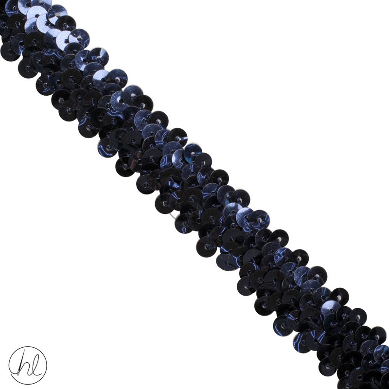 STRETCH SEQUINS 2 LINE NAVY PER/M