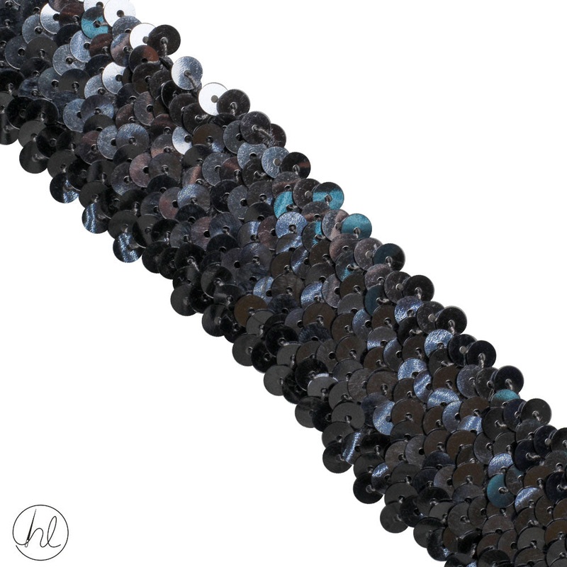 STRETCH SEQUINS 4 LINE GREY PER/M