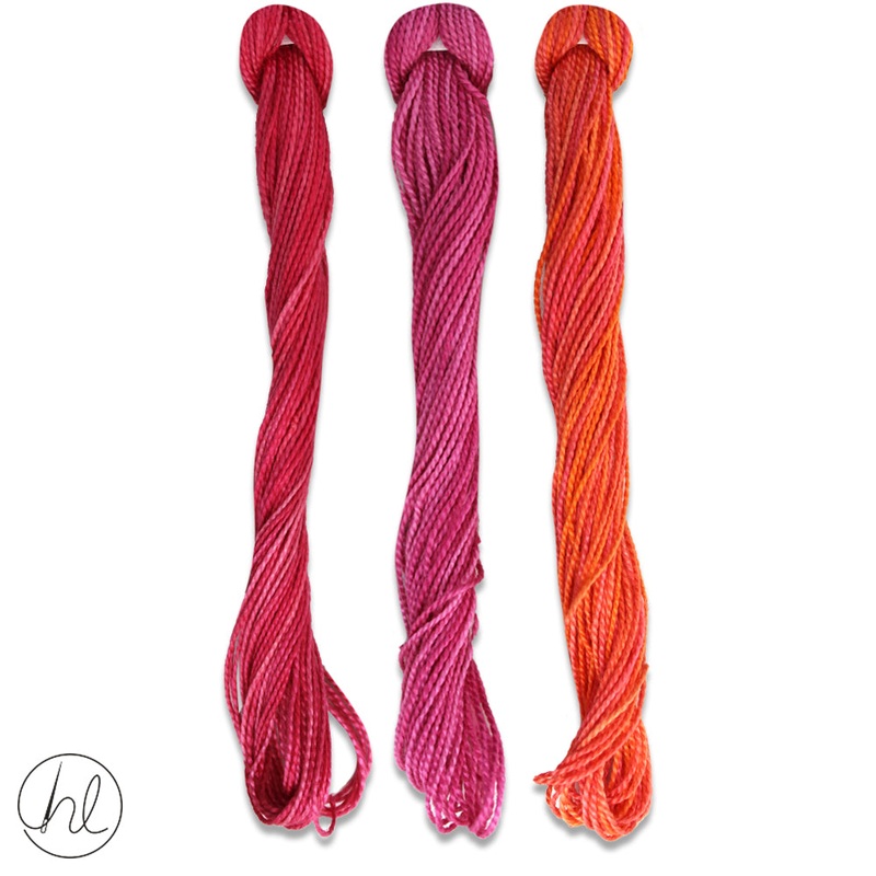 100% COTTON PERLE THREAD 3X9M 43-FLAME PER SET