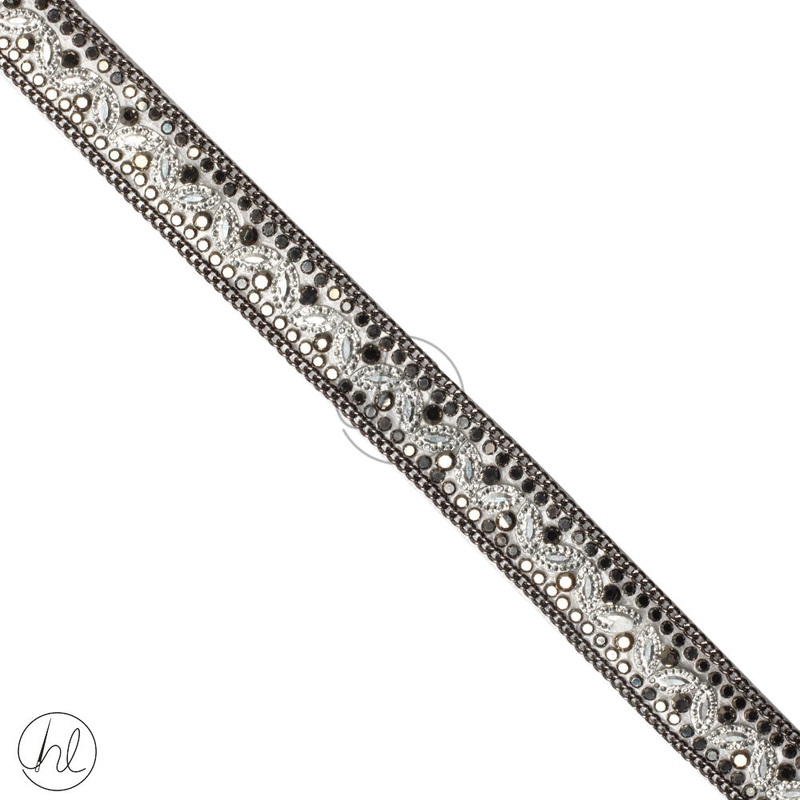 BRAID IRON ON CHARCOAL 15MM J-204 PER M