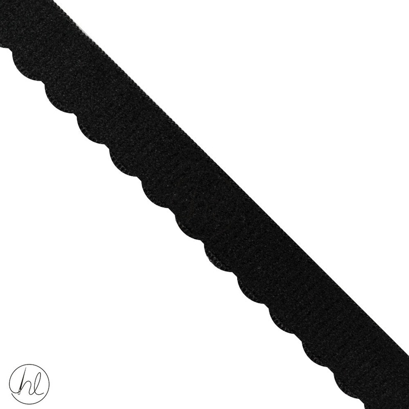 ELASTIC SCALLOP EDGE P/METER BLACK 034-012 15MM