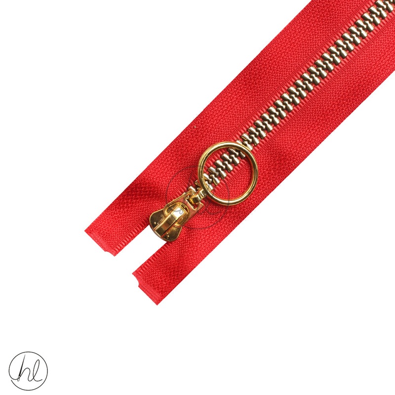 FANCY ZIP GOLD RED 75CM