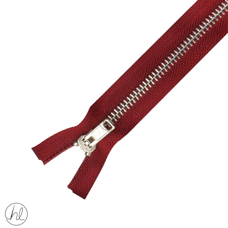 STEEL ZIP YKK MAROON 30CM