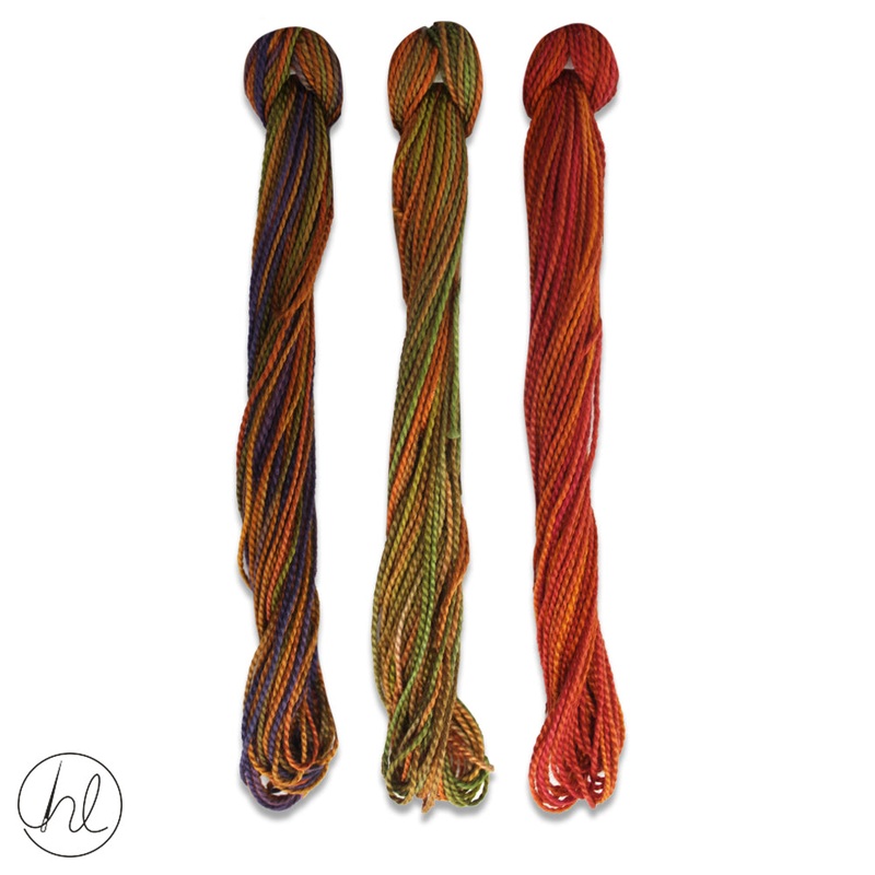 100% COTTON PERLE THREAD 3X9M 64-HARVEST PER SET
