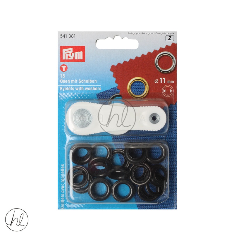 PRYM EYELETS BLACK 541-301 11MM