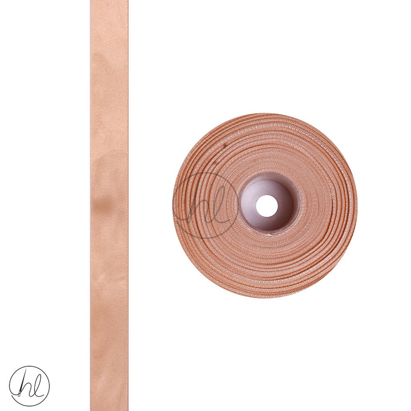 SATIN RIBBONS APRICOT 25MM PER ROLL