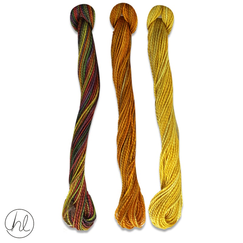 100% COTTON PERLE THREAD 3X9M 46-BRASS PER SET
