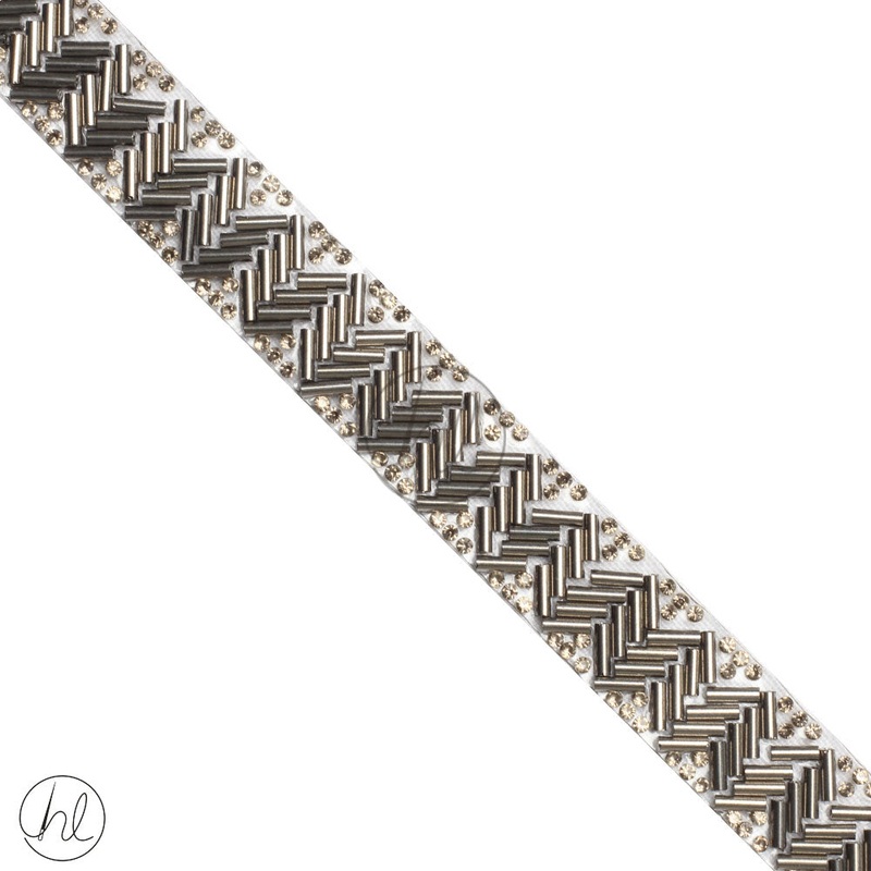BRAID IRON ON CHARCOAL 18MM J-160 PER M
