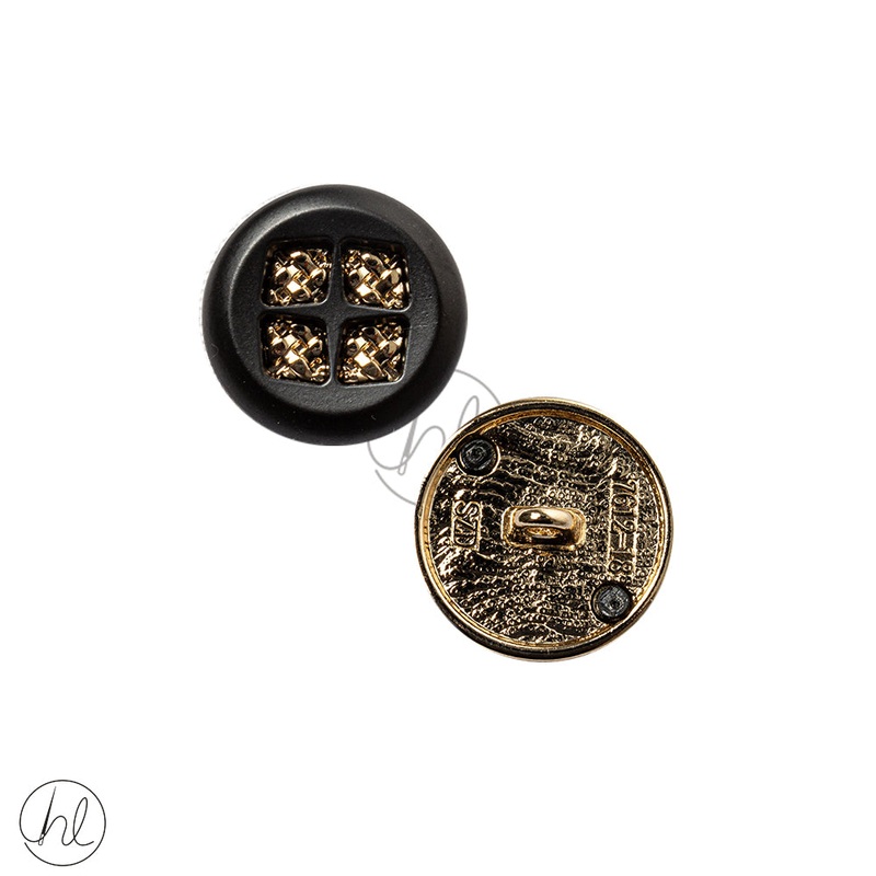 Buttons Fancy  15mmBlk/Gold