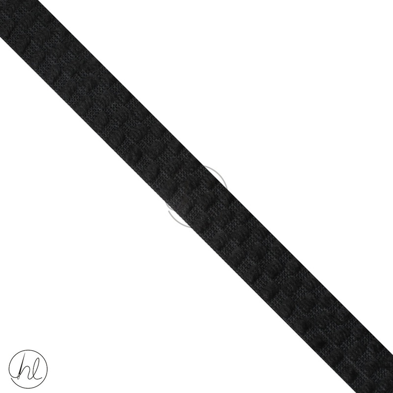 NON CURL ELASTIC P/METER BLACK 25MM