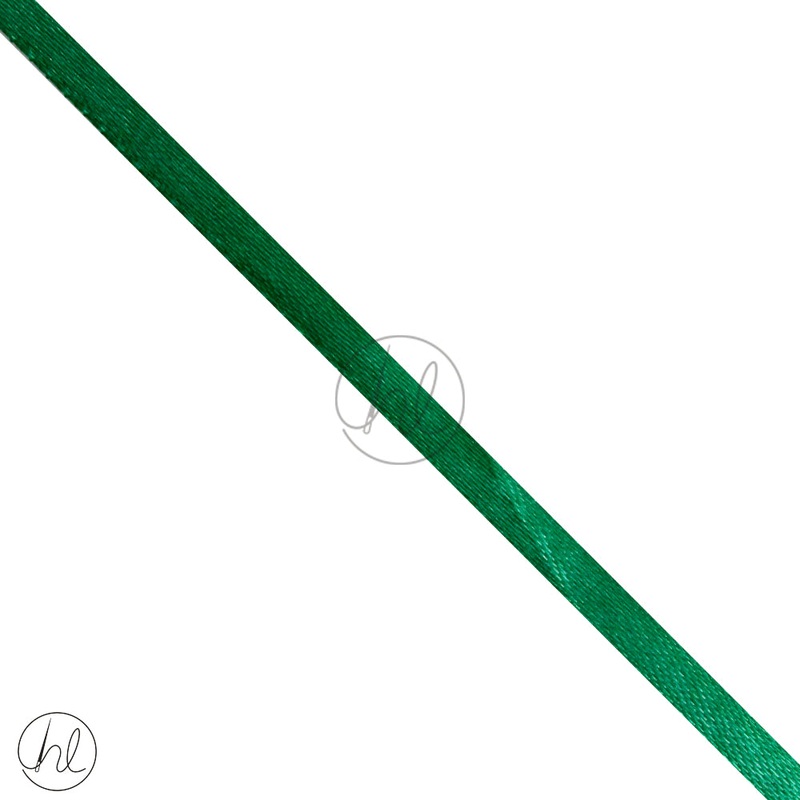 PLAIN SATIN RIBBON 30M 6MM EMERALD PER ROLL