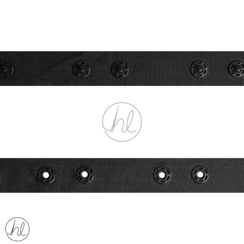 PRESS STUD ON TAPE BLACK 048-155 18MM