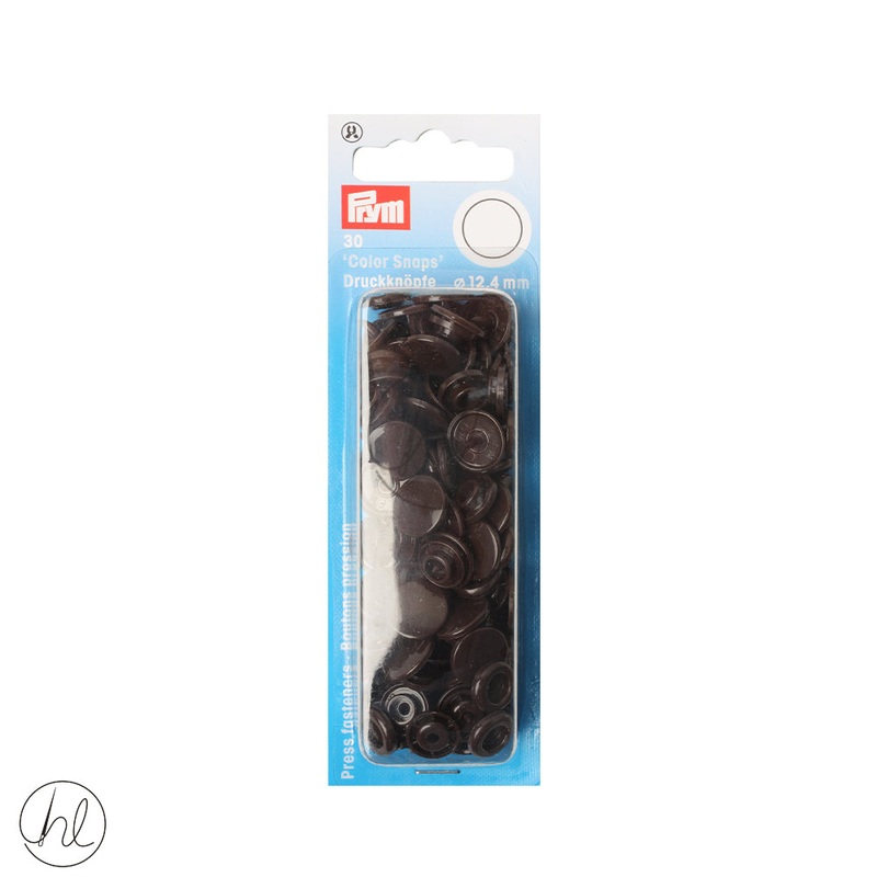 PRYM 30 COLOUR SNAP DARK BROWN 12.4MM