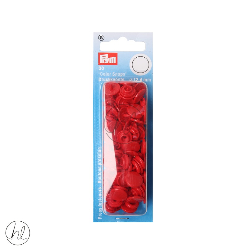 PRYM 30 COLOUR SNAP RED 12.4MM