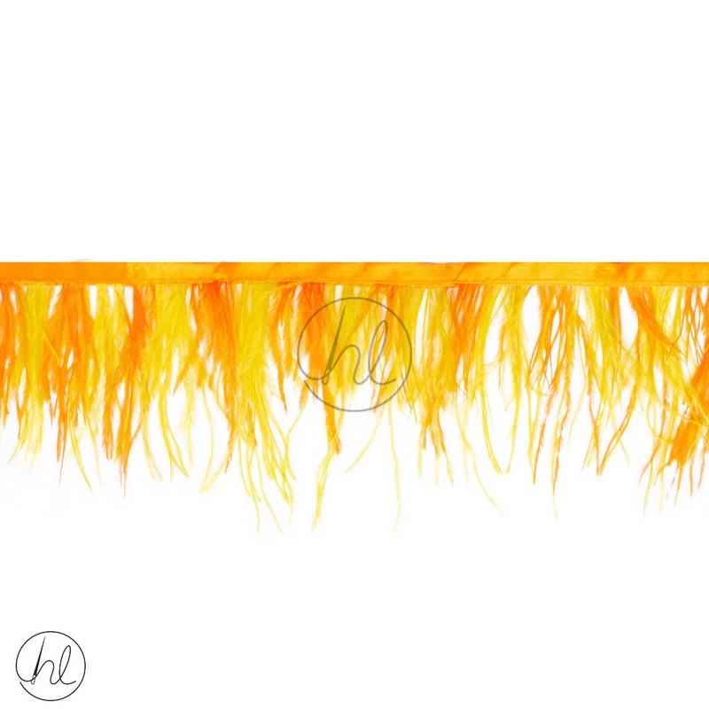 2 TONE FEATHER TRIMMINGS YELLOW/ORANGE PER M