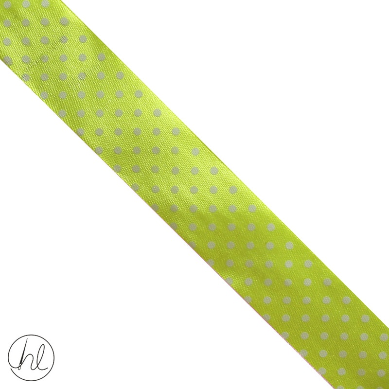 25MM SATIN POLKA DOT RIBBON COL-15 RIB-PD-25 P/METRE