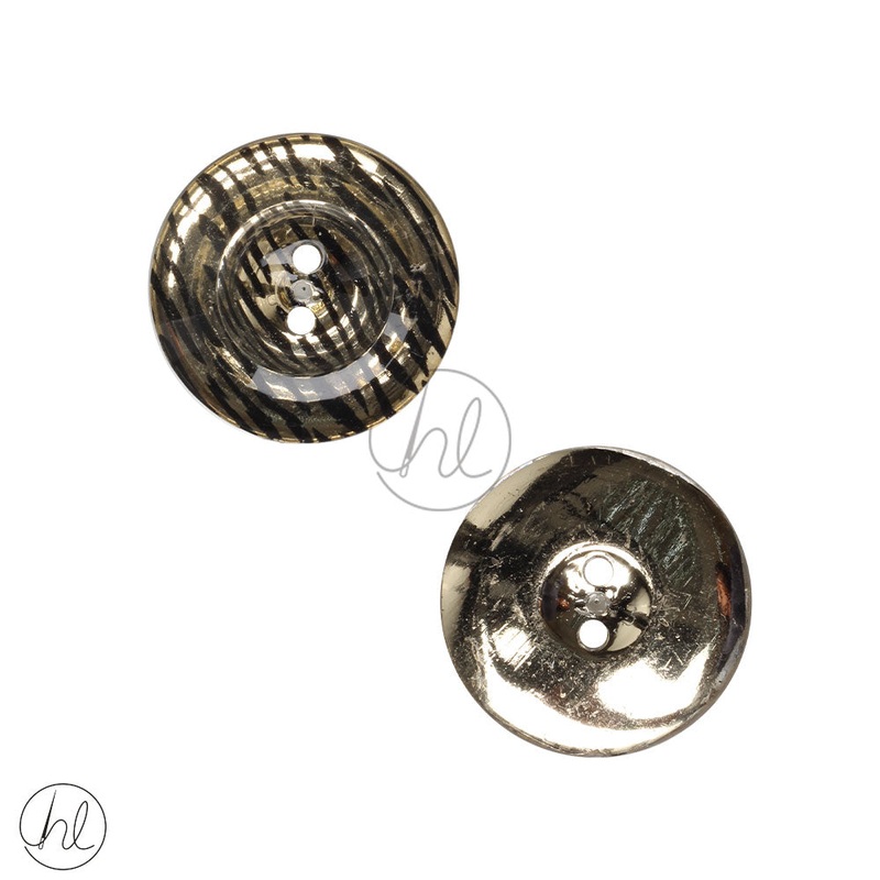 BUTTONS FANCY 31MM GOLD AND BLACK TIGER STRIPES 045-2346
