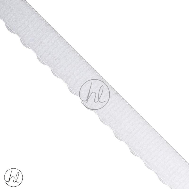 ELASTIC SCALLOP EDGE P/METER WHITE 034-012 15MM
