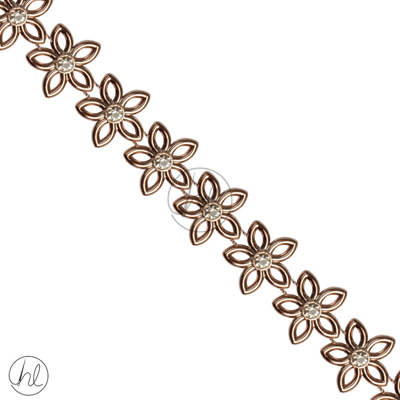 FLOWER BRAID P/METER ROSE GOLD 15MM 021-629