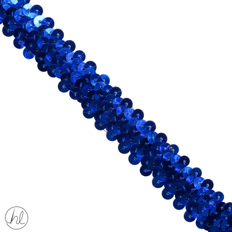 STRETCH SEQUINS 2 LINE ROYAL PER /M