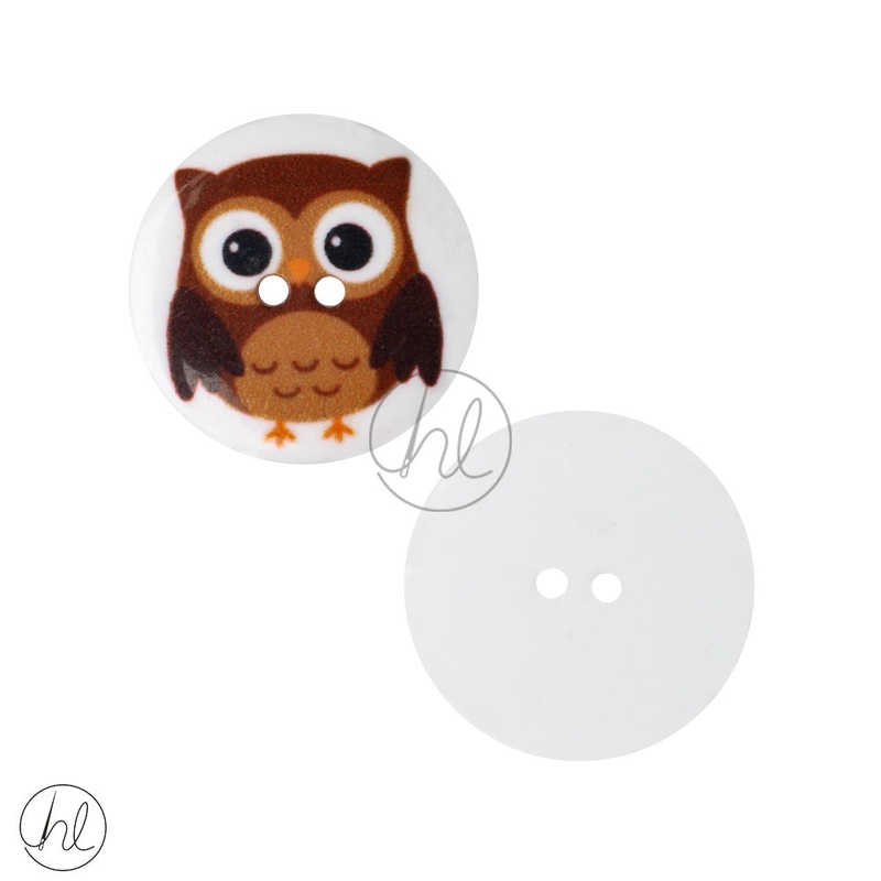 BUTTONS CONFETTI 35MM WHITE OWL