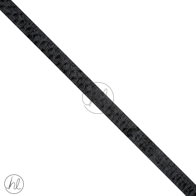 NON CURL ELASTIC P/METER BLACK 19MM