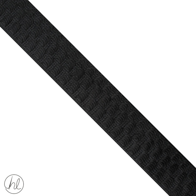 NON CURL ELASTIC P/METER BLACK 32MM