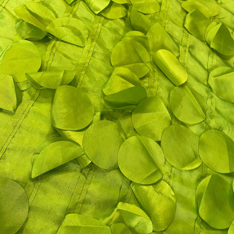 Funzie (Circle Hanging) Taffeta Wholesale Fabric in Lime
