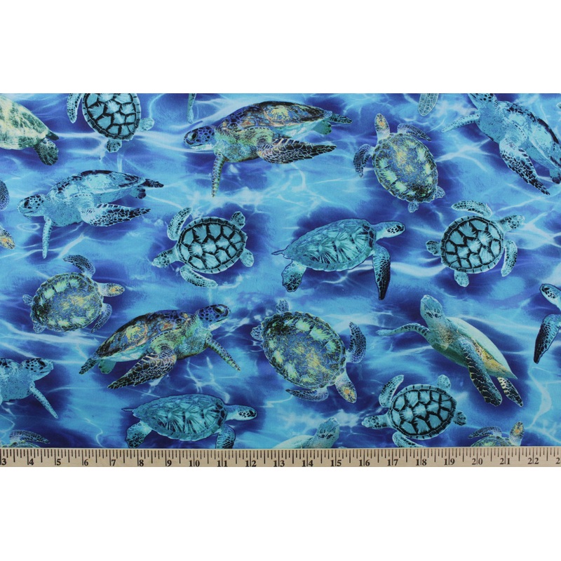 Greta Lynn Oceana Sea Turtle Haven in 108" Width Quilt Backing for Benartex