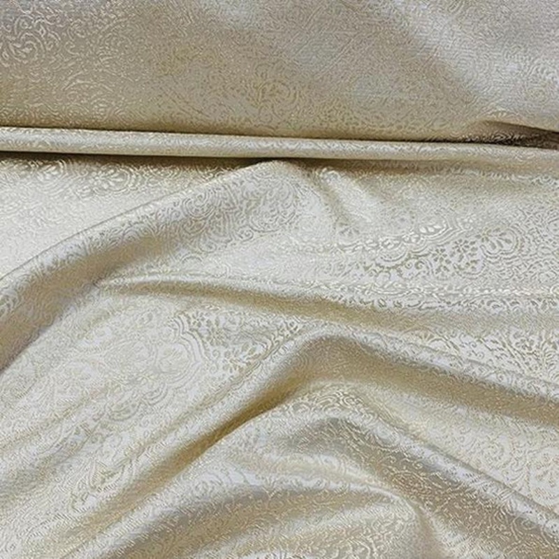 Miramar Jacquard Wholesale Fabric in Ivory and Gold