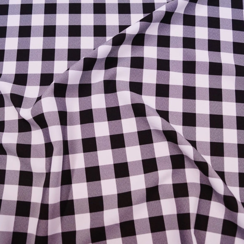 Polyester Checker (Gingham) Wholesale Fabric in Black