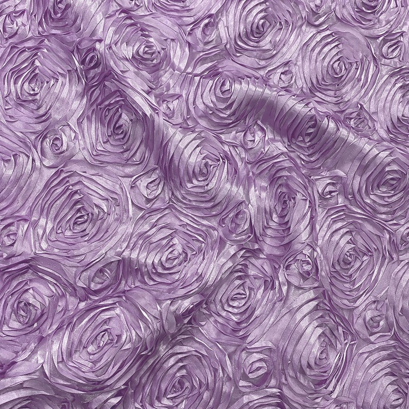 Rose Satin (3D) Wholesale Fabric in Lavender