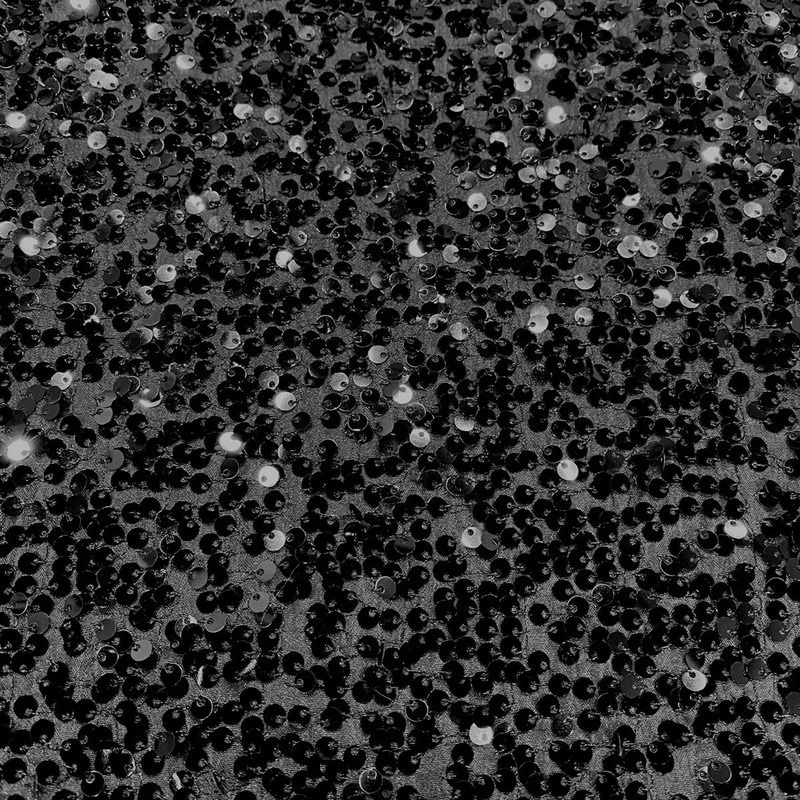 Taffeta Sequins Wholesale Fabric in  Black