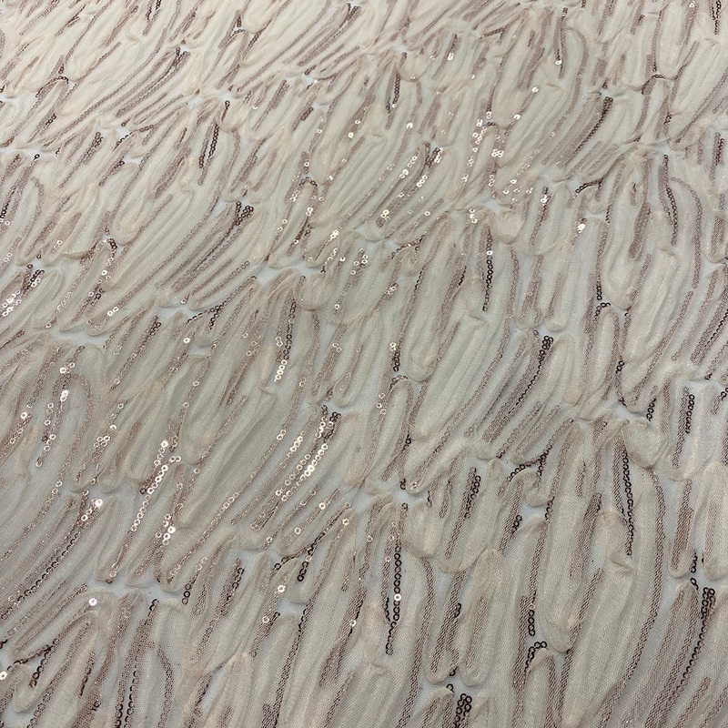 Brilliant Sheer Sequins Wholesale Fabric in Ivory
