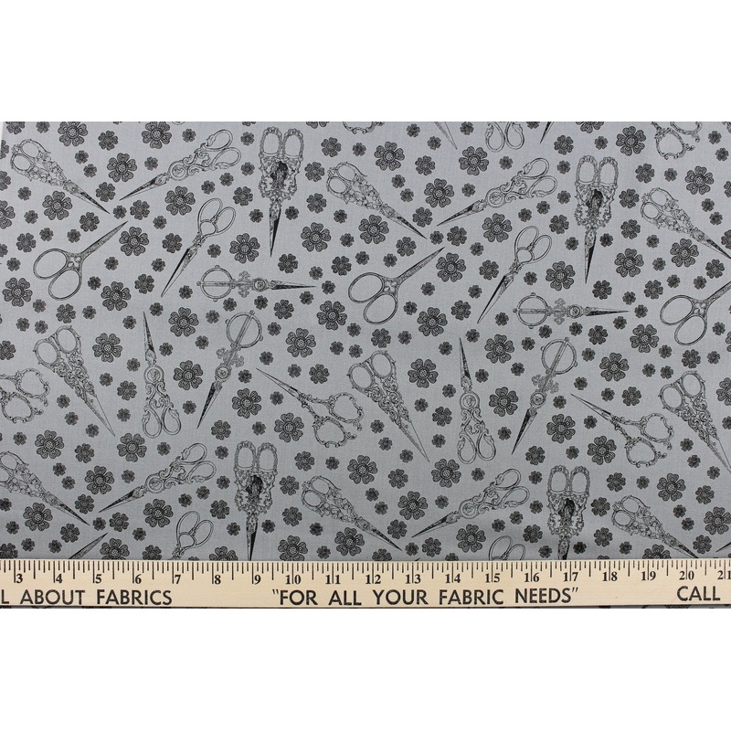 Choice Fabrics Sew Vintage in Gray 14107-004