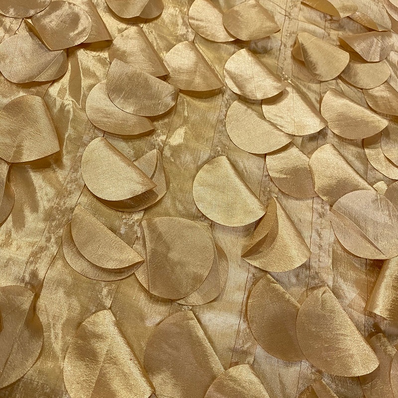 Funzie (Circle Hanging) Taffeta Wholesale Fabric in Gold